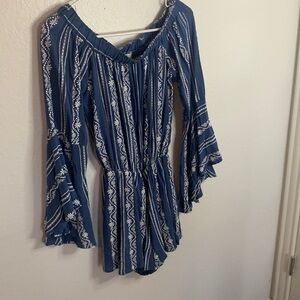 Evelyn bohemian long sleeve shorts romper.2